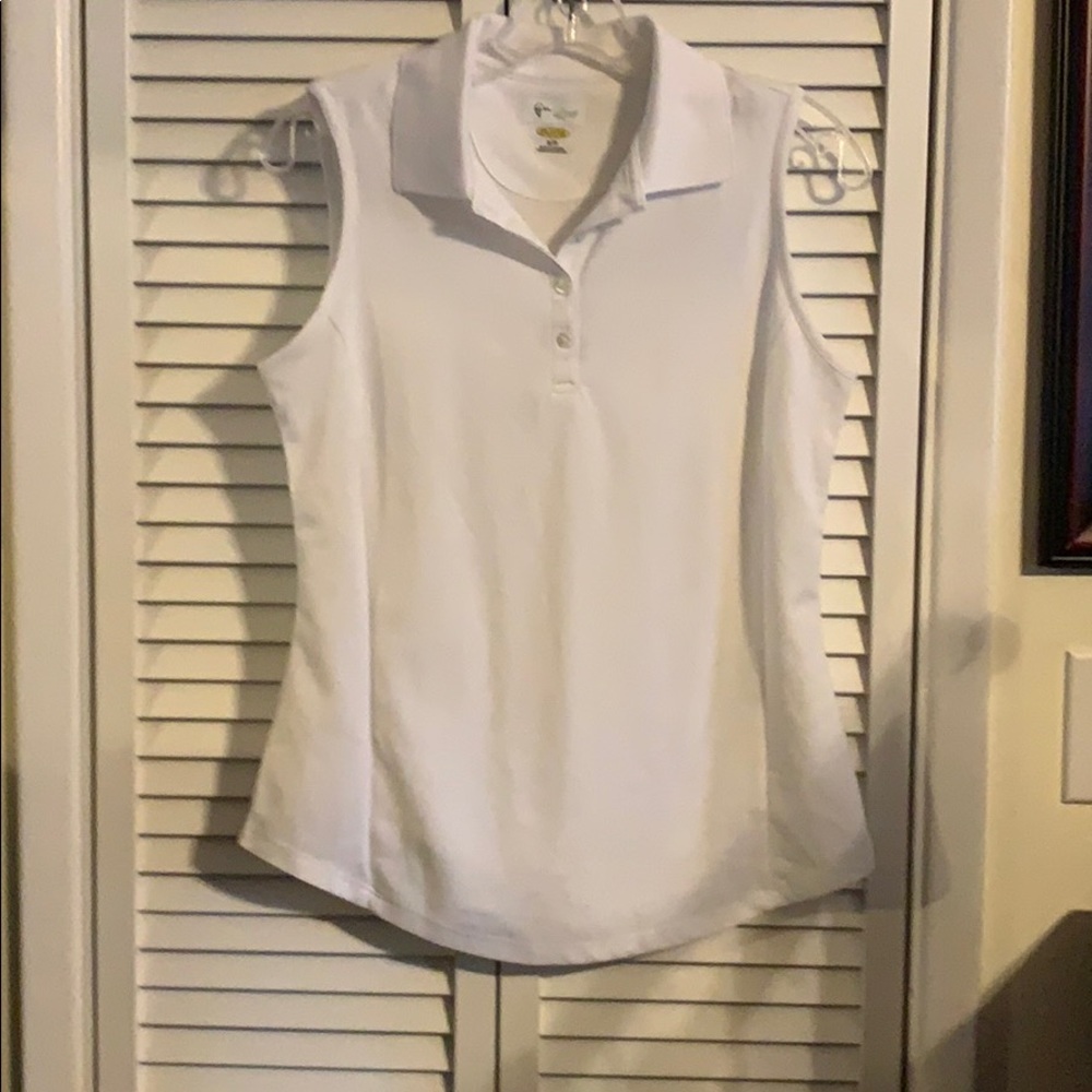 White ladies golf shirt small sleeveless
